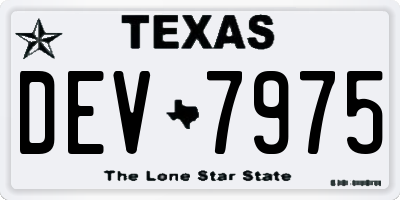 TX license plate DEV7975