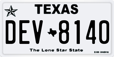 TX license plate DEV8140