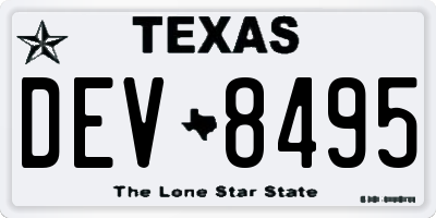 TX license plate DEV8495