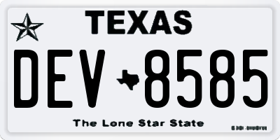 TX license plate DEV8585