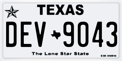 TX license plate DEV9043