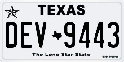 TX license plate DEV9443