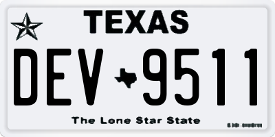 TX license plate DEV9511