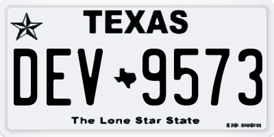 TX license plate DEV9573