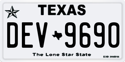 TX license plate DEV9690