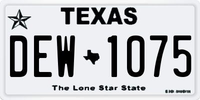 TX license plate DEW1075