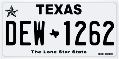 TX license plate DEW1262