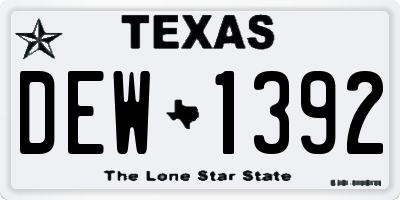 TX license plate DEW1392