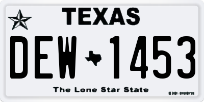 TX license plate DEW1453