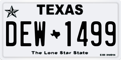 TX license plate DEW1499
