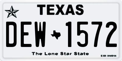 TX license plate DEW1572