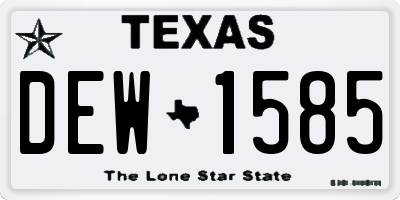 TX license plate DEW1585