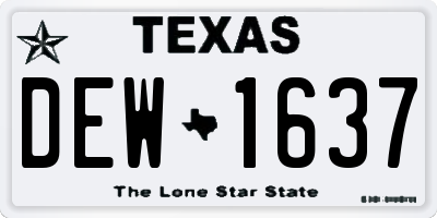 TX license plate DEW1637