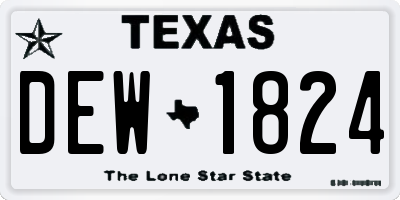 TX license plate DEW1824