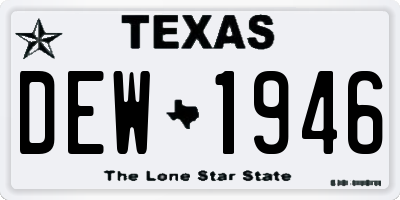 TX license plate DEW1946