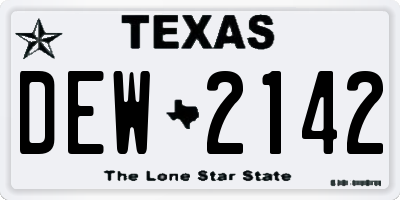 TX license plate DEW2142