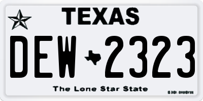 TX license plate DEW2323