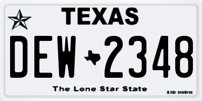 TX license plate DEW2348