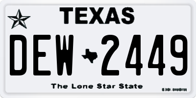 TX license plate DEW2449