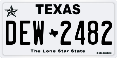 TX license plate DEW2482