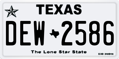 TX license plate DEW2586