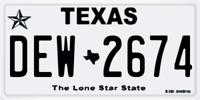TX license plate DEW2674