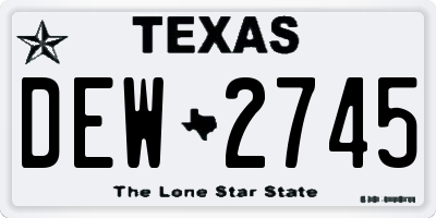 TX license plate DEW2745