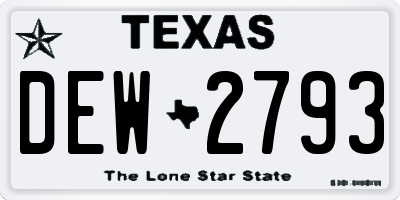 TX license plate DEW2793
