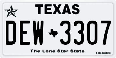 TX license plate DEW3307