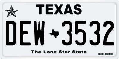 TX license plate DEW3532