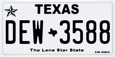 TX license plate DEW3588