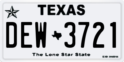 TX license plate DEW3721