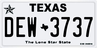 TX license plate DEW3737