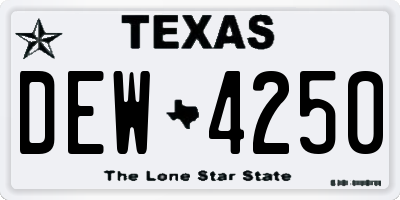 TX license plate DEW4250