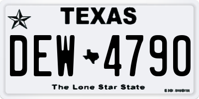 TX license plate DEW4790