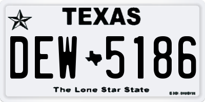 TX license plate DEW5186