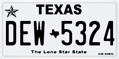 TX license plate DEW5324