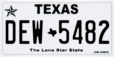 TX license plate DEW5482
