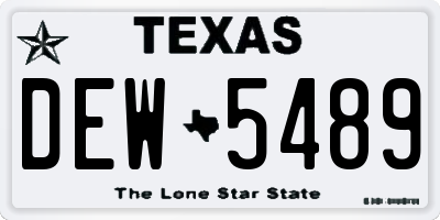 TX license plate DEW5489