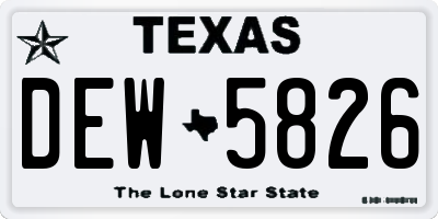 TX license plate DEW5826