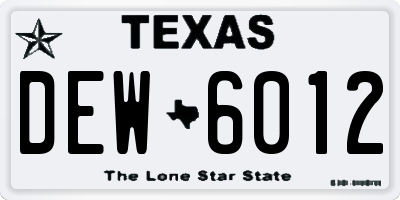 TX license plate DEW6012