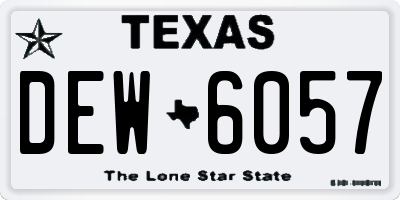 TX license plate DEW6057