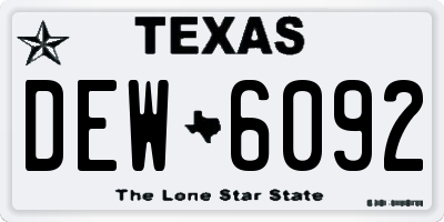 TX license plate DEW6092