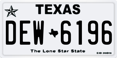 TX license plate DEW6196