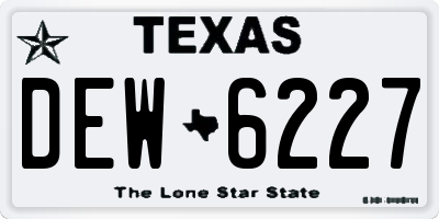 TX license plate DEW6227