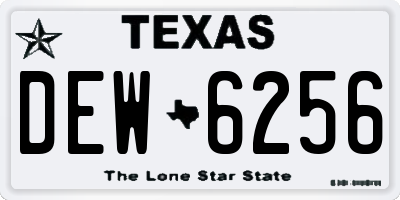 TX license plate DEW6256