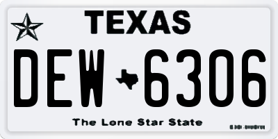 TX license plate DEW6306