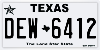 TX license plate DEW6412