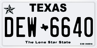 TX license plate DEW6640