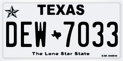 TX license plate DEW7033